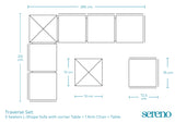 Traverse Set (5 Seaters L-shape With Corner Table, Middle Table and Arm Chair )